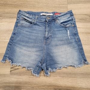 Celebrity Pink The Rebel High Waist Distressed Denim Shorts Women's 29 Juniors 9